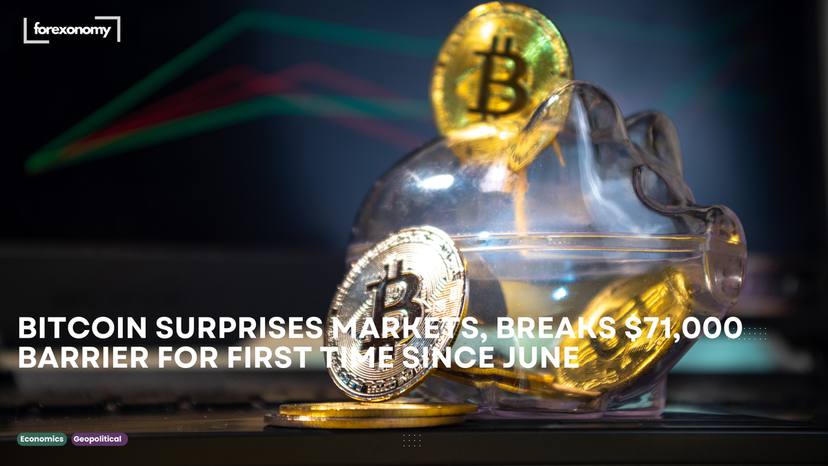 BITCOIN SURPRISES MARKETS, BREAKS $71,000 BARRIER FOR FIRST TIME SINCE JUNE