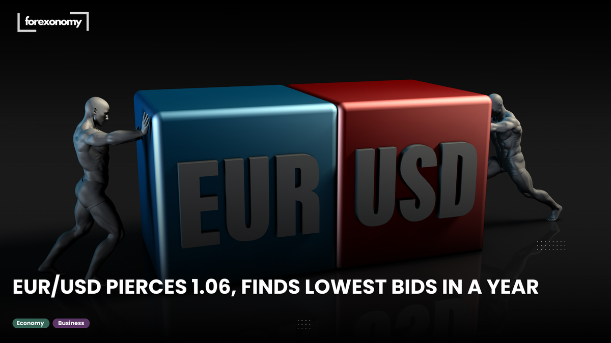 EUR/USD PIERCES 1.06, FINDS LOWEST BIDS IN A YEAR