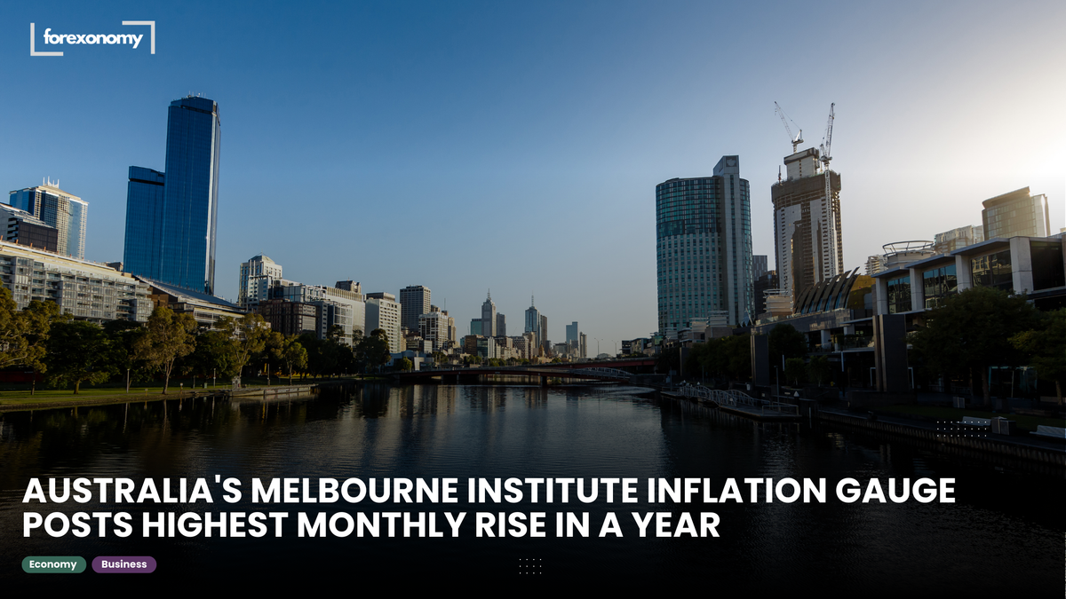 AUSTRALIA'S MELBOURNE INSTITUTE INFLATION GAUGE POSTS HIGHEST MONTHLY RISE IN A YEAR