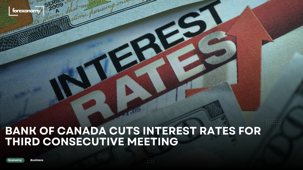 BANK OF CANADA CUTS INTEREST RATES FOR THIRD CONSECUTIVE MEETING