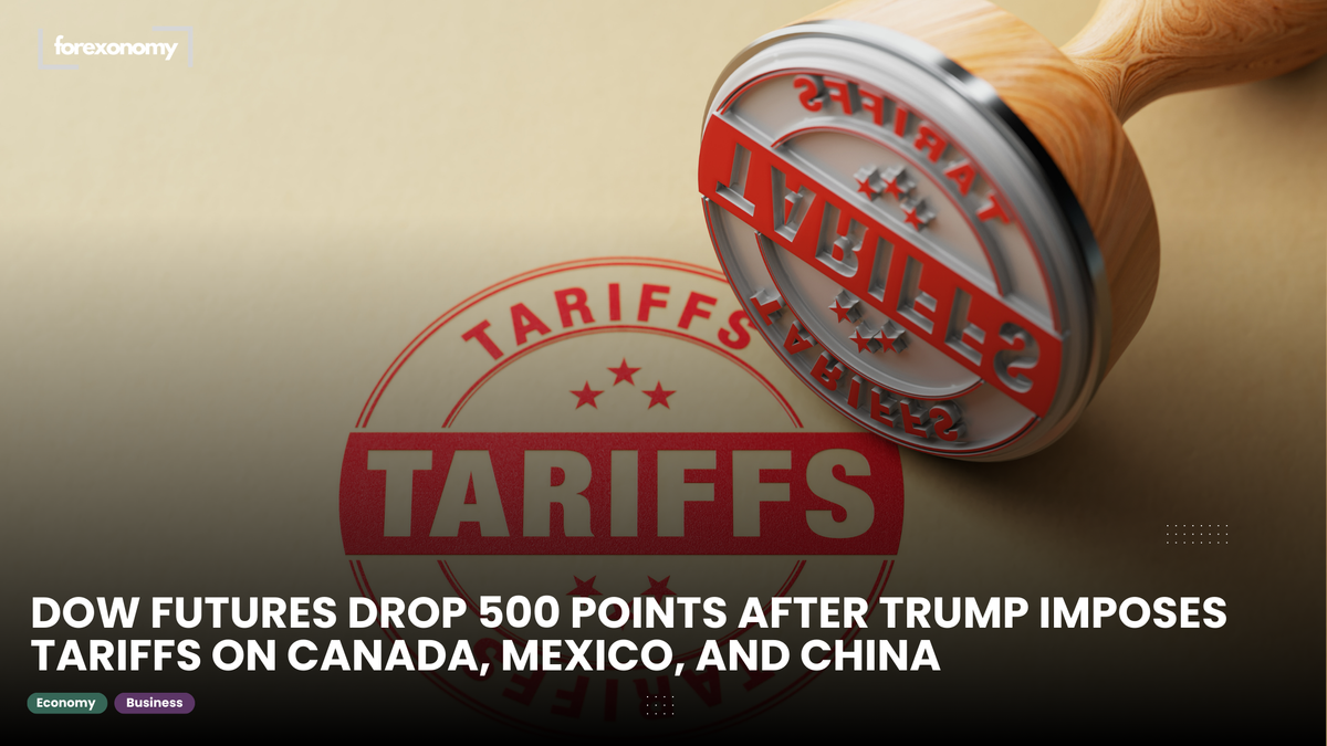 DOW FUTURES DROP 500 POINTS AFTER TRUMP IMPOSES TARIFFS ON CANADA, MEXICO, AND CHINA