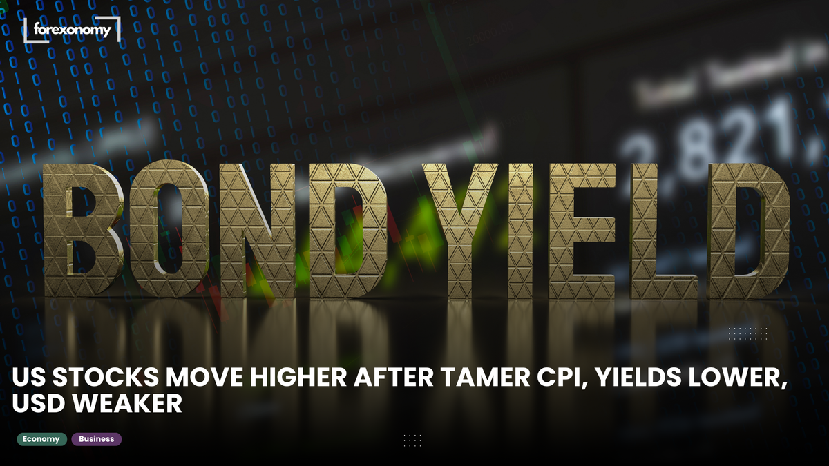 US STOCKS MOVE HIGHER AFTER TAMER CPI, YIELDS LOWER, USD WEAKER