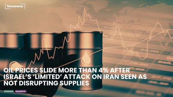 OIL PRICES SLIDE MORE THAN 4% AFTER ISRAEL’S ‘LIMITED’ ATTACK ON IRAN SEEN AS NOT DISRUPTING SUPPLIES