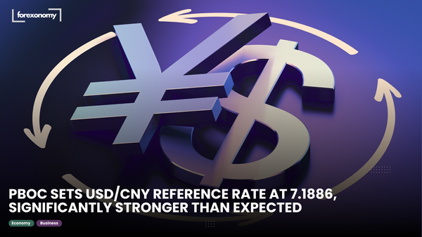 PBOC SETS USD/CNY REFERENCE RATE AT 7.1886, SIGNIFICANTLY STRONGER THAN EXPECTED