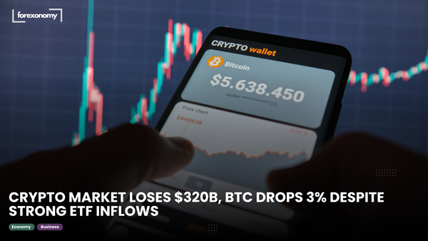 CRYPTO MARKET LOSES $320B, BTC DROPS 3% DESPITE STRONG ETF INFLOWS