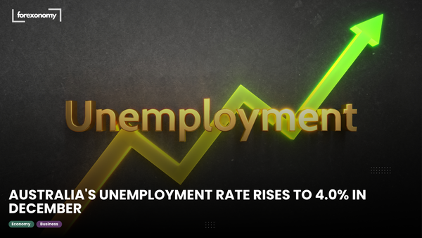 AUSTRALIA'S UNEMPLOYMENT RATE RISES TO 4.0% IN DECEMBER