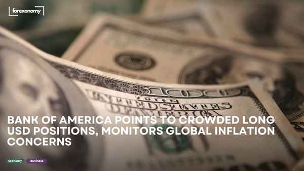 BANK OF AMERICA POINTS TO CROWDED LONG USD POSITIONS, MONITORS GLOBAL INFLATION CONCERNS