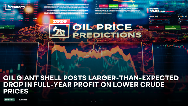 OIL GIANT SHELL POSTS LARGER-THAN-EXPECTED DROP IN FULL-YEAR PROFIT ON LOWER CRUDE PRICES