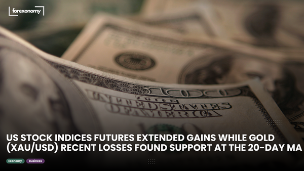 US STOCK INDICES FUTURES EXTENDED GAINS WHILE GOLD (XAU/USD) RECENT LOSSES FOUND SUPPORT AT THE 20-DAY MA